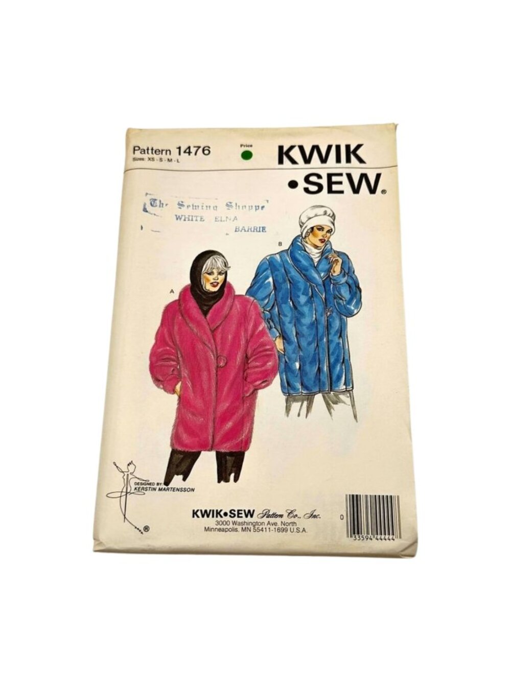 Kwik Sew 1476 Womans Coat Sewing Pattern Size XS S M L Uncut New‎ Sealed